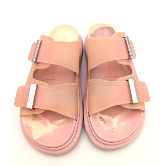 Alexander McQueen Hybrid Buckled Rubber Sandals Women's Pink Size US7 EU37.5 - Picture 10 of 13